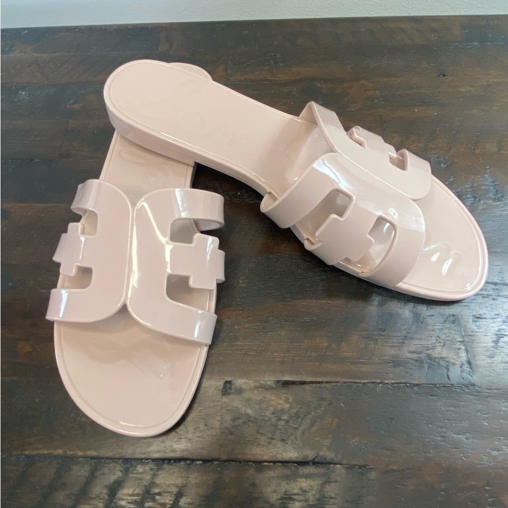 Sam Edelman Blush Pink Patent Slide Sandals